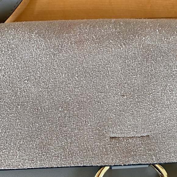 Gray suede bag circle closure designer inspired - Picture 2 of 12